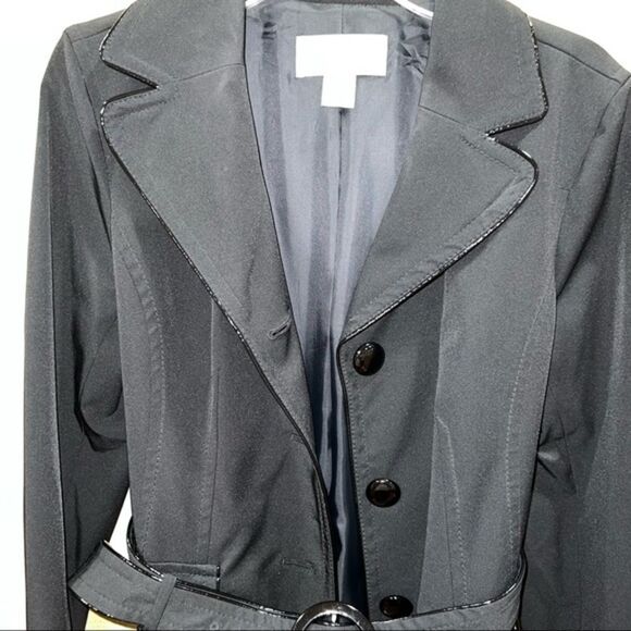 Ann Taylor Women’s Black Belted Trench Coat - Picture 9 of 10